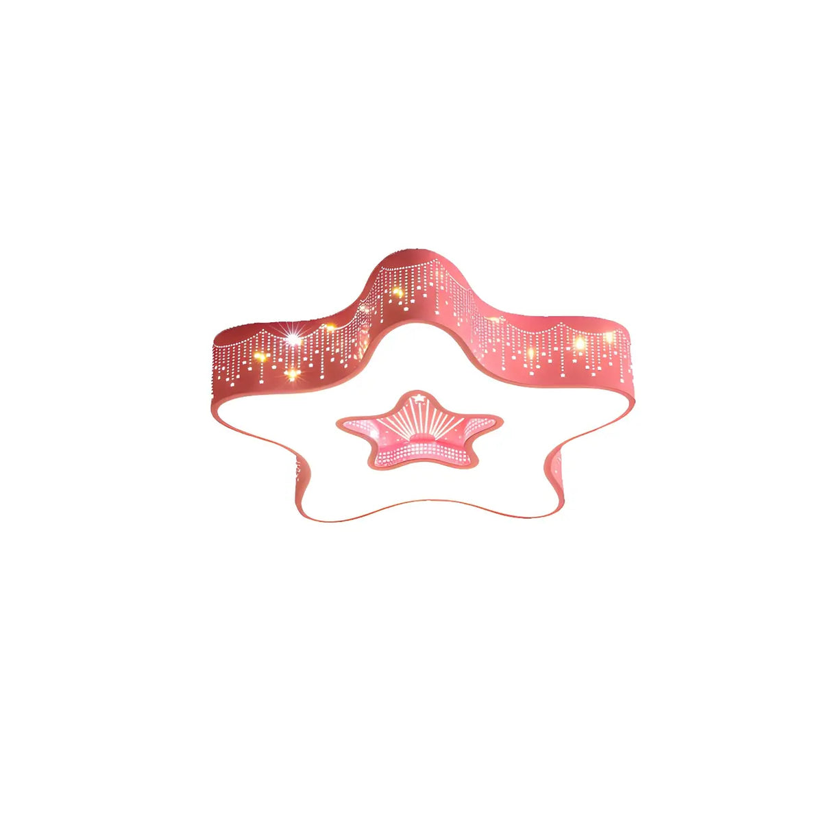 Child Room Pink Star Small Flush Mount Ceiling Light Image - 5