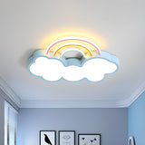 Child Room Rainbow Cloud LED Flush Mount Ceiling Light Image - 1