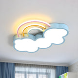 Child Room Rainbow Cloud LED Flush Mount Ceiling Light Image - 2