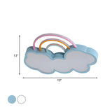 Child Room Rainbow Cloud LED Flush Mount Ceiling Light Image - 5