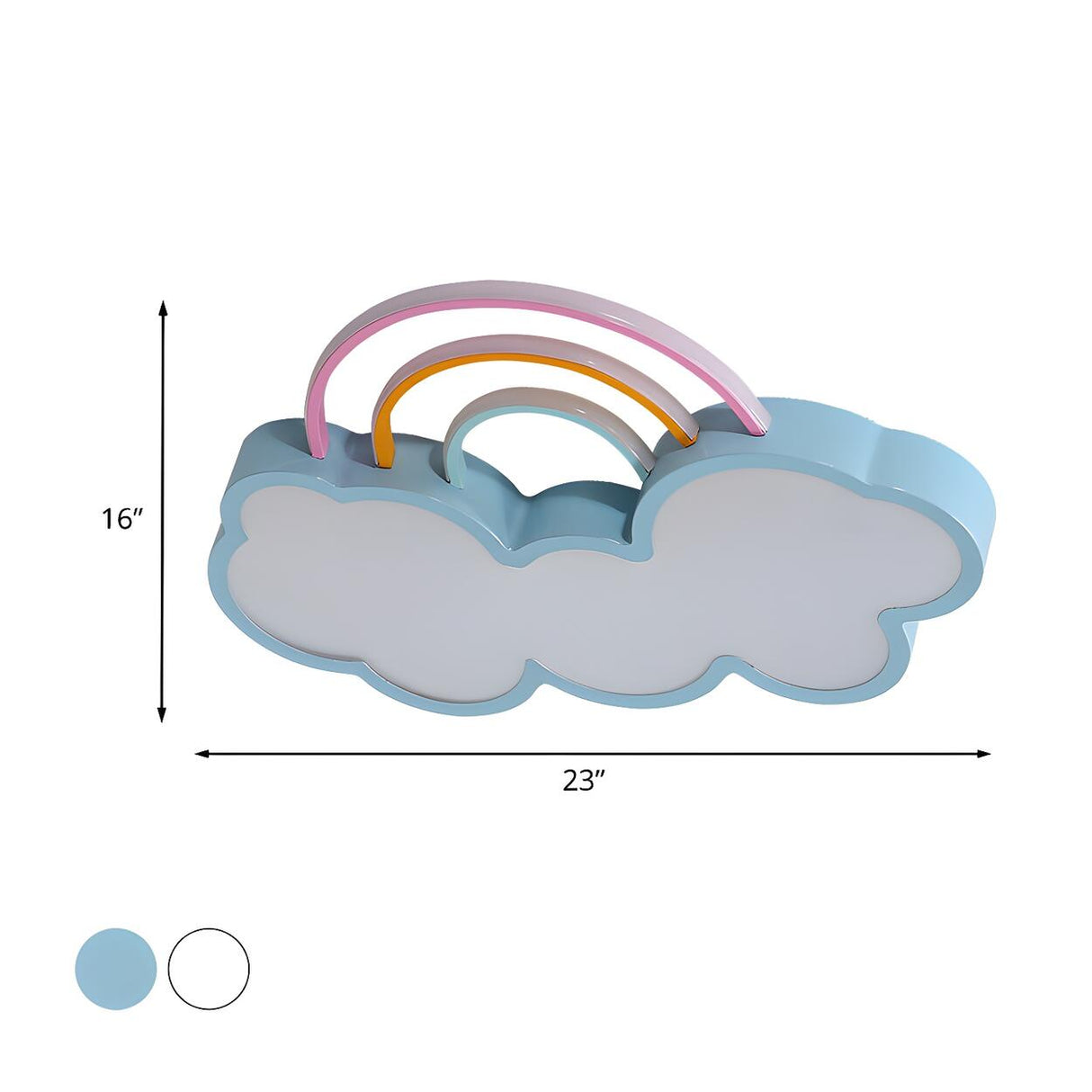 Child Room Rainbow Cloud LED Flush Mount Ceiling Light Image - 6