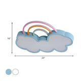 Child Room Rainbow Cloud LED Flush Mount Ceiling Light Image - 6