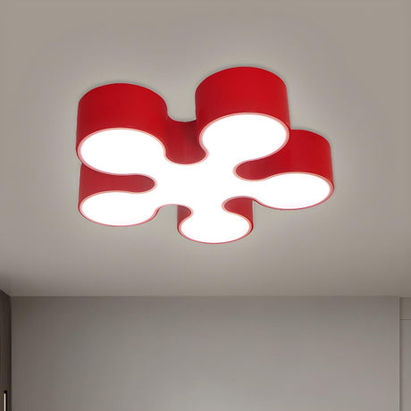 Child Room Red Blossom LED Flush Mount Ceiling Light Image - 1