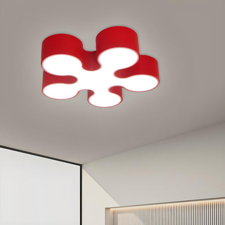 Child Room Red Blossom LED Flush Mount Ceiling Light Image - 2