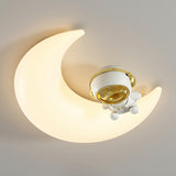 Child Room Resin Moon Star LED Small Flush Mount Light Image - 10