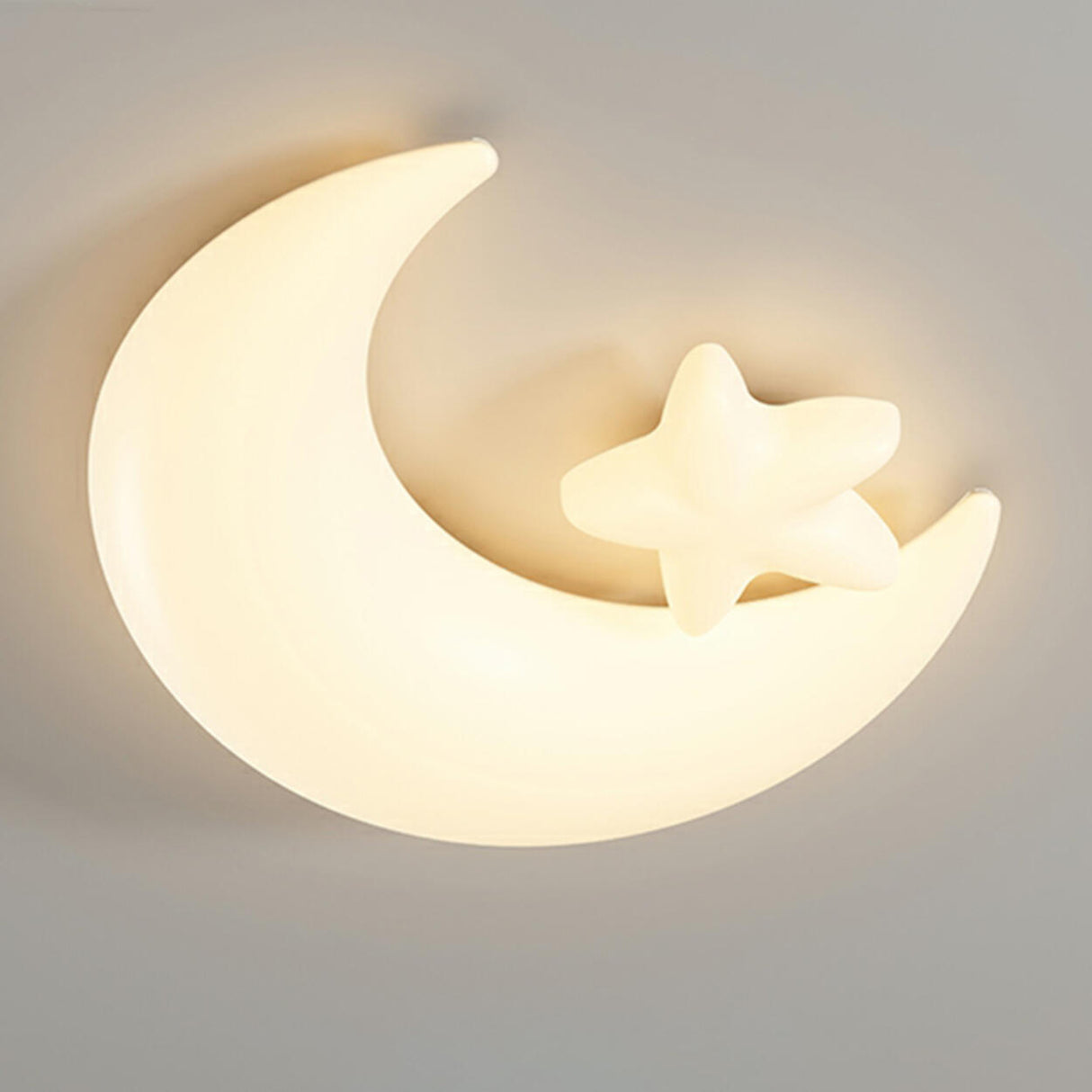 Child Room Resin Moon Star LED Small Flush Mount Light Image - 11