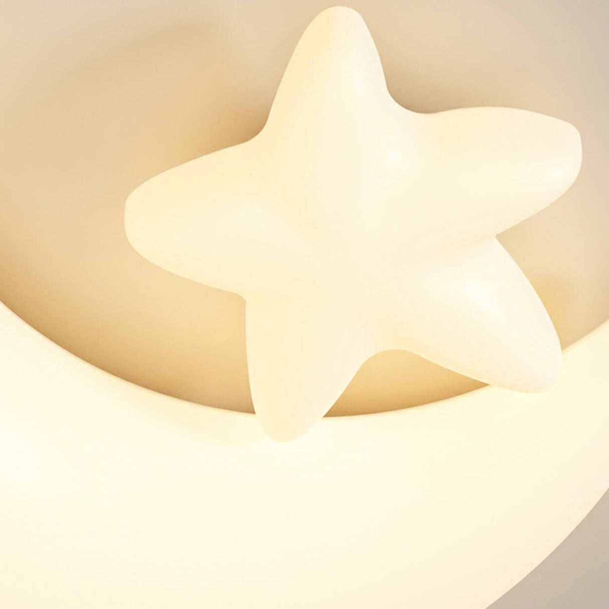 Child Room Resin Moon Star LED Small Flush Mount Light Image - 13