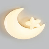 Child Room Resin Moon Star LED Small Flush Mount Light Image - 7