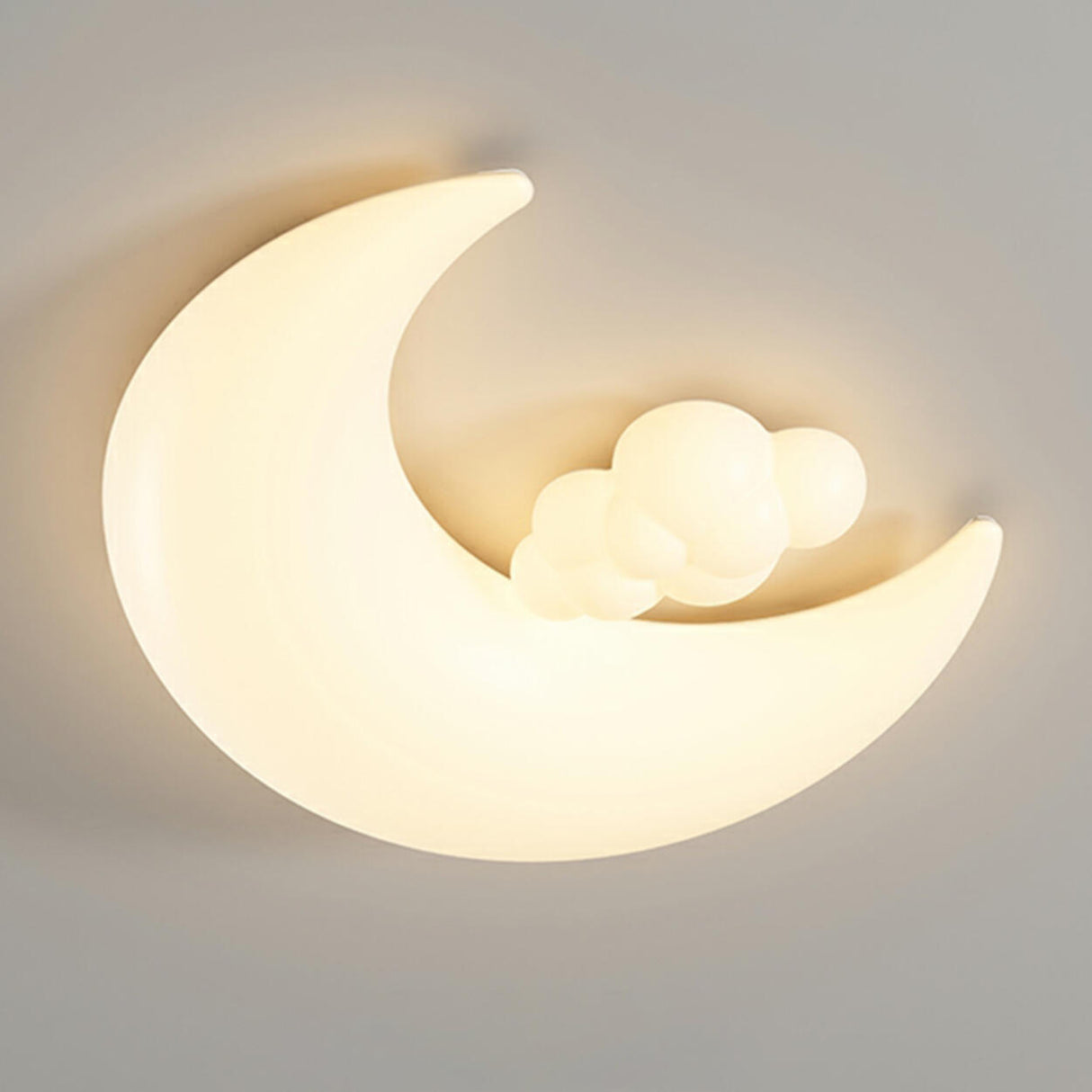 Child Room Resin Moon Star LED Small Flush Mount Light Image - 9