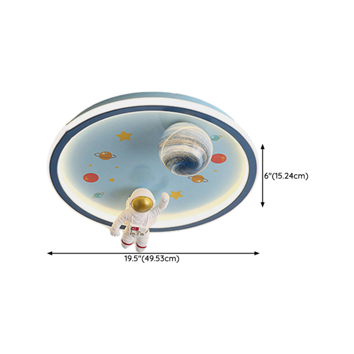 Child Room Space Astronaut Round LED Flush Mount Light 