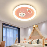 Child Room Space Astronaut Round LED Flush Mount Light Image - 5