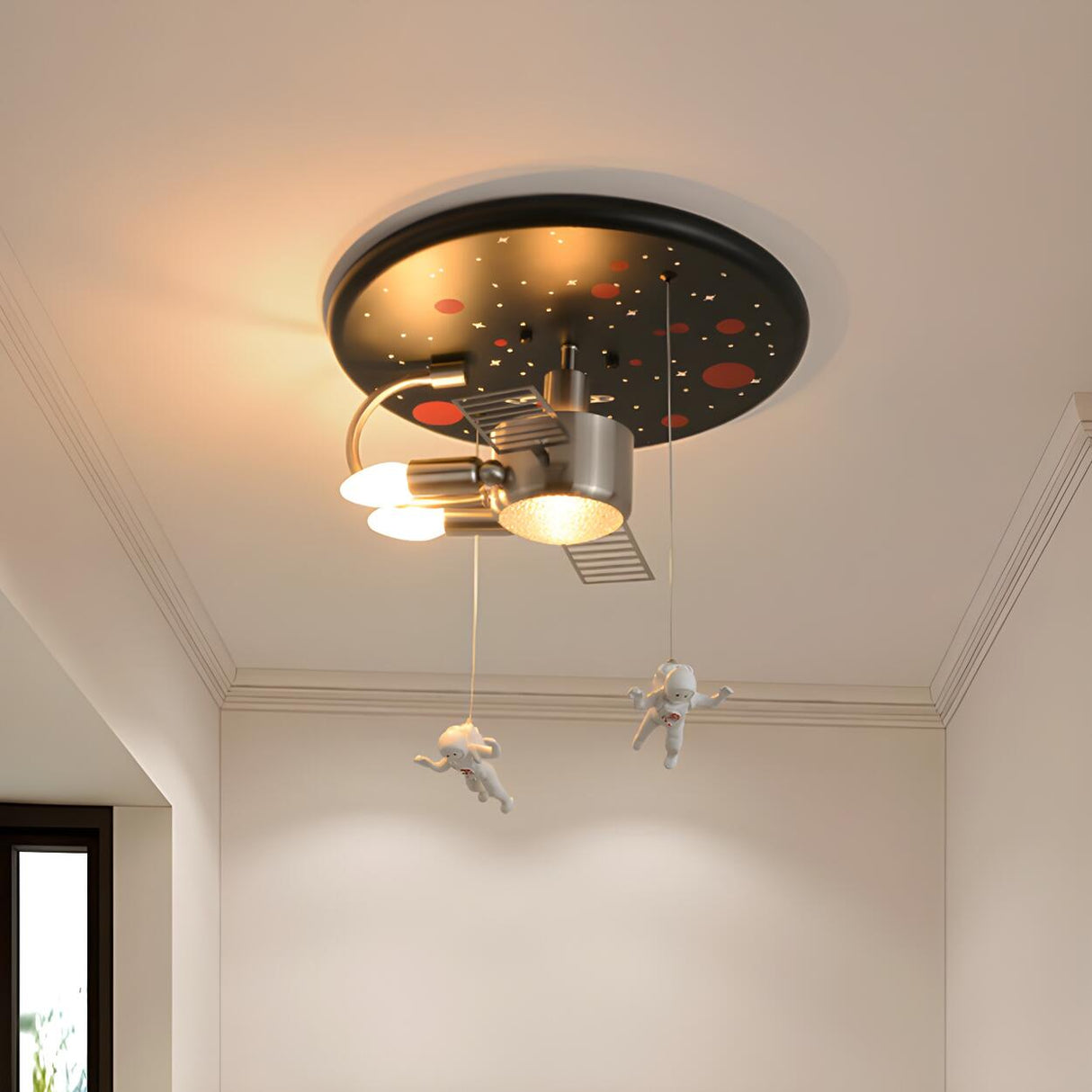 Child Room Space Satellite Flush Mount Ceiling Light Image - 3