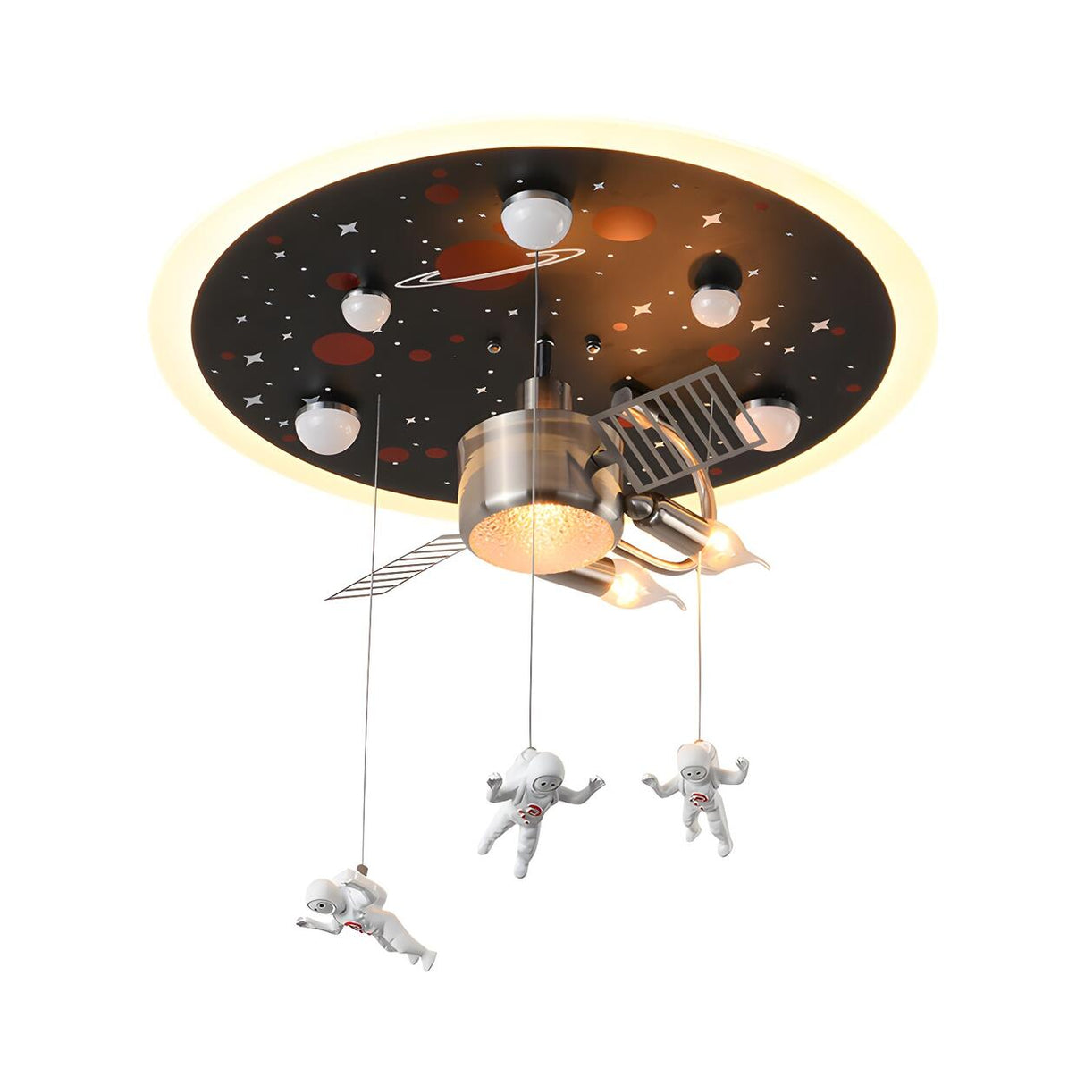 Child Room Space Satellite Flush Mount Ceiling Light Image - 9