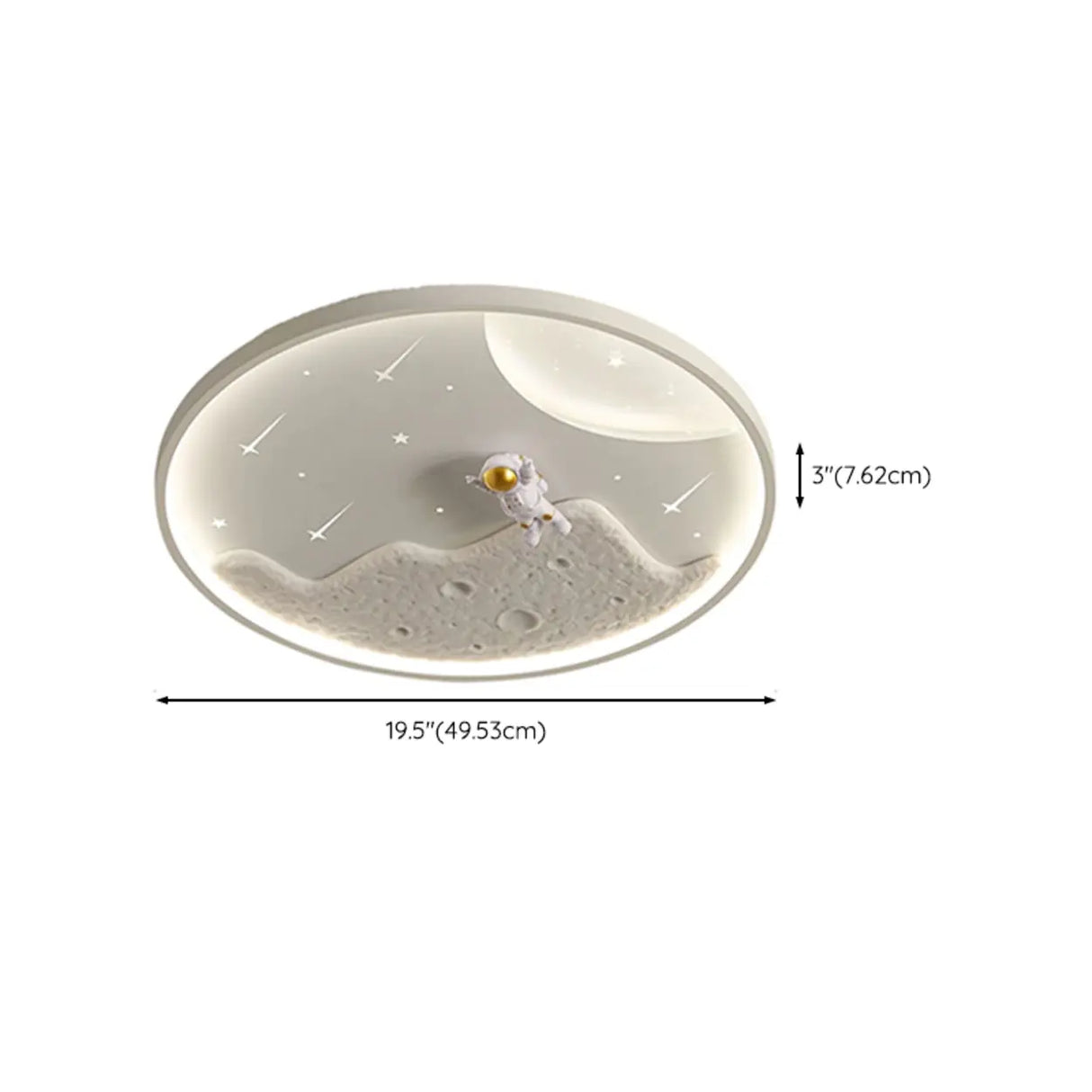 Child Room Space-Themed Round LED Flush Mount Light Image - 12