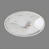 Child Room Space-Themed Round LED Flush Mount Light Image - 8