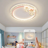 Child Room Starry Circle LED Flush Mount Ceiling Light Image - 3