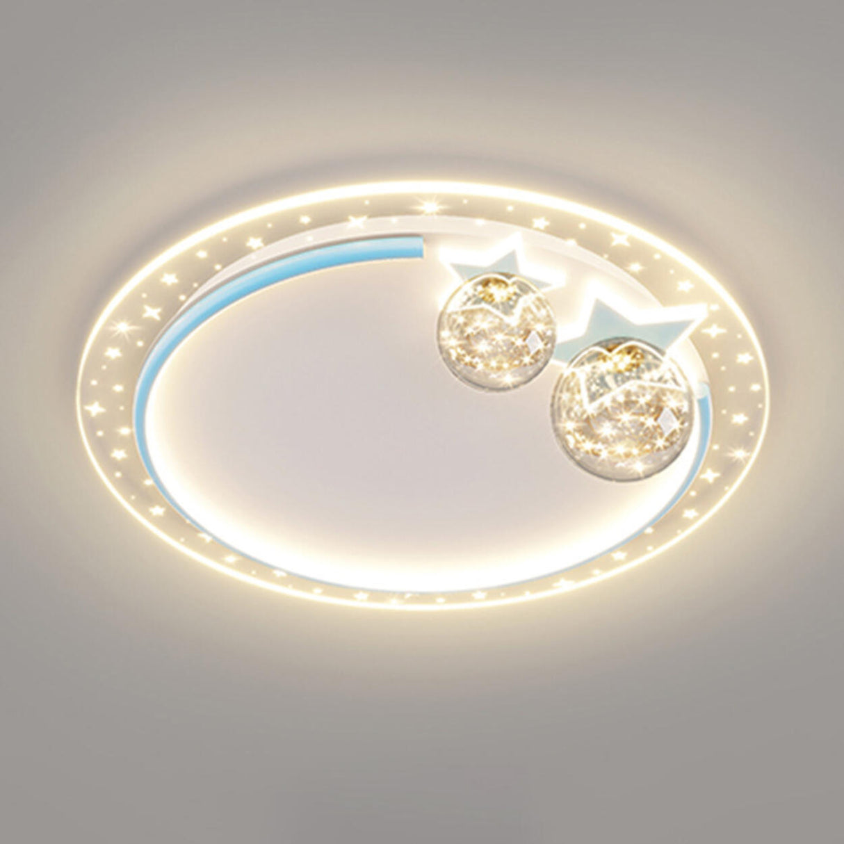 Child Room Starry Circle LED Flush Mount Ceiling Light Image - 4