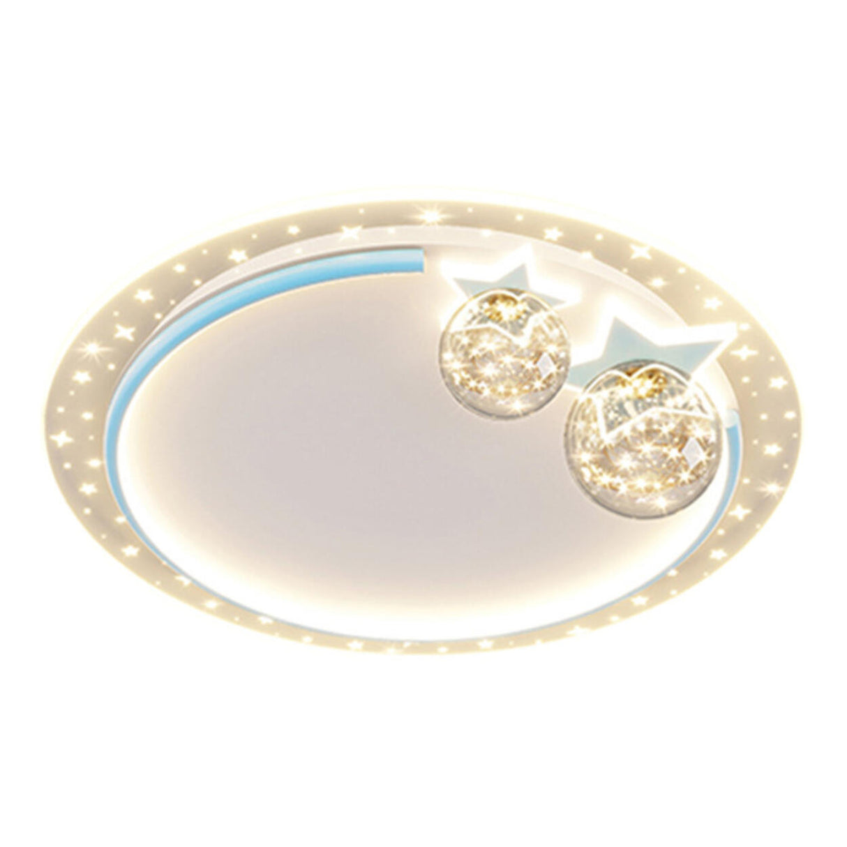 Child Room Starry Circle LED Flush Mount Ceiling Light Image - 5