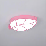 Child Room Unique Yellow Leaf LED Flush Mount Light Image - 12