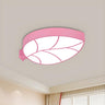 Child Room Unique Yellow Leaf LED Flush Mount Light Image - 9