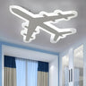 Child Room White Airplane-Shaped LED Flush Mount Light Image - 3