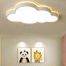 Child Room White Cloud Dimmable LED Flush Mount Light Image - 1