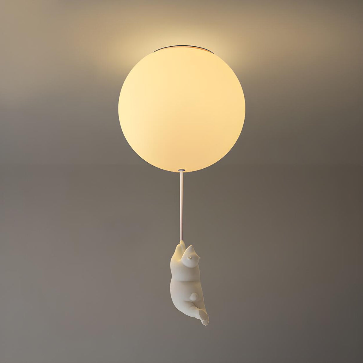 Child Room White Three Bear Balloon Flush Mount Light Image - 3