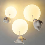 Child Room White Three Bear Balloon Flush Mount Light Image - 4