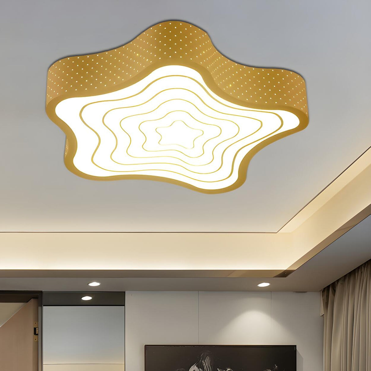 Children Room Cartoon Cow Large LED Flush Mount Light Image - 12