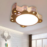 Children Room Cartoon Cow Large LED Flush Mount Light Image - 14