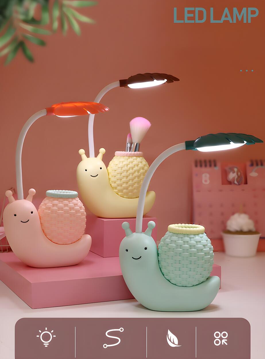 Children's Creative Cartoon Snail Bedside Table Lamp Image - 11