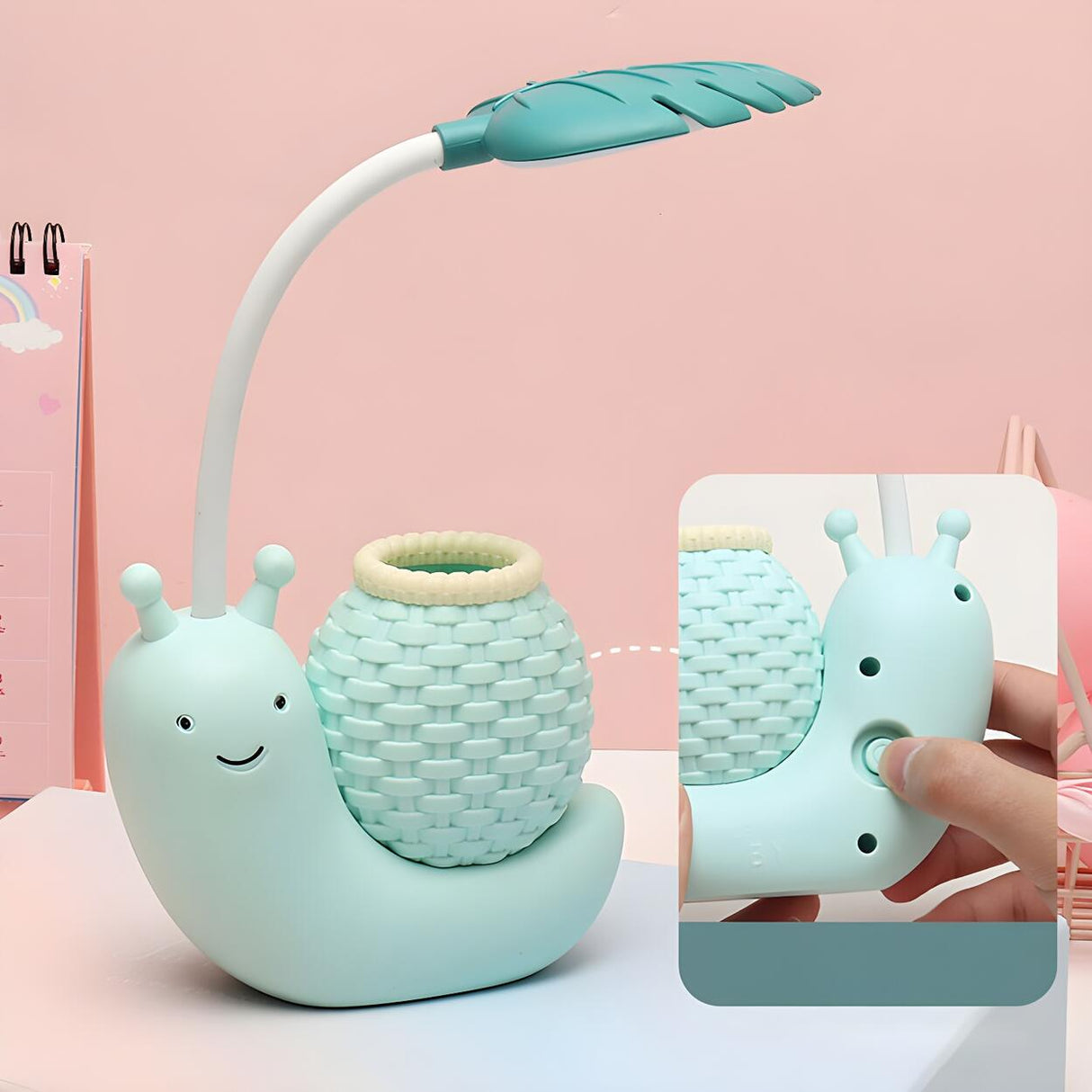 Children's Creative Cartoon Snail Bedside Table Lamp Image - 3