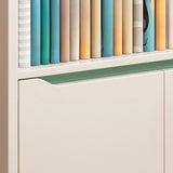 Children's Pastel Closed Wood Drawers Wide Bookshelves Image - 11