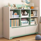 Children's Pastel Closed Wood Drawers Wide Bookshelves Image - 22