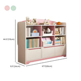 Children's Pastel Closed Wood Drawers Wide Bookshelves Image - 26