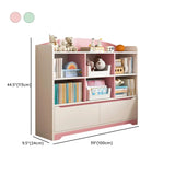 Children's Pastel Closed Wood Drawers Wide Bookshelves Image - 27