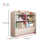 Children's Pastel Closed Wood Drawers Wide Bookshelves Image - 28