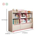 Children's Pastel Closed Wood Drawers Wide Bookshelves Image - 29