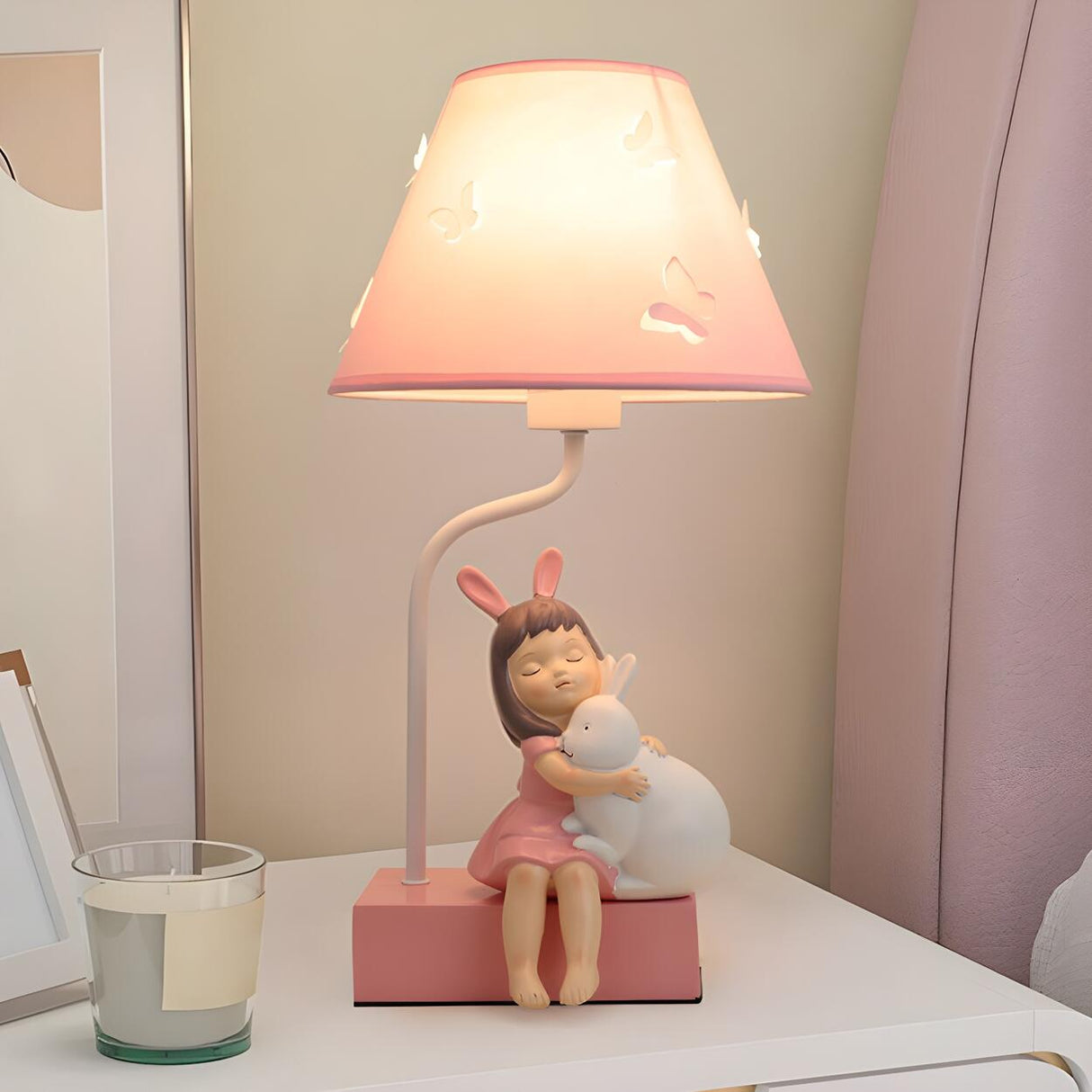 Children's Room Cartoon Girl Pink Decorative Table Lamp Image - 12