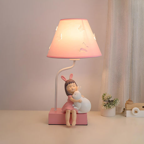 Children's Room Cartoon Girl Pink Decorative Table Lamp Image - 2