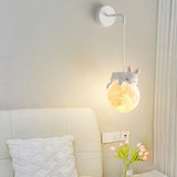 Children's Room Cute White Bear and Moon Wall Sconce Image - 5