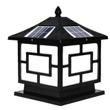 Chinese Pavilion Style Solar Outdoor Lantern Lamp Black Image - 2