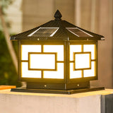 Chinese Pavilion Style Solar Outdoor Lantern Lamp Black Image - 3