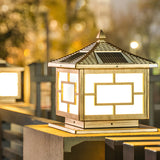 Chinese Pavilion Style Solar Outdoor Lantern Lamp Black Image - 4