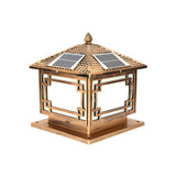 Chinese Solar Black Square Outdoor Post Table Lamp Image - 6