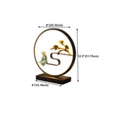 Chinese Style Black Circular Iron Decor Table Lamp #size