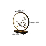 Chinese Style Black Circular Iron Decor Table Lamp Image - 22