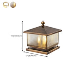 Chinese Style Bronze Finish Square Outdoor Lantern Lamp Image - 19