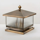 Chinese Style Bronze Finish Square Outdoor Lantern Lamp Image - 10