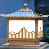 Chinese Style Metal Lantern Black Outdoor Lamp LED Image - 7